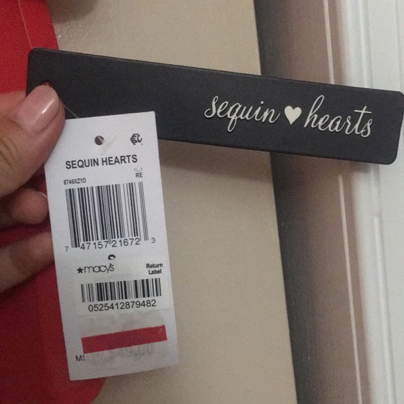 NWT Sequin Hearts Orange-Red Blouse - Picture 5 of 5